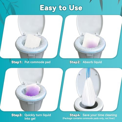 Pañales Absorbentes Desechables para Inodoro Portátil, 120 Piezas, Con Gel Absorbente | Controla Olores y Previene Salpicaduras - imagen 6