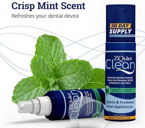 ZQuiet, Solución Limpiadora para Todos los Dispositivos Orales, Sin Cloro, Aroma a Menta Fresca, Tamaño de Viaje, Aprobado por TSA - imagen 5