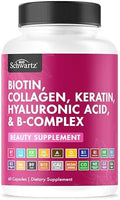 Suplemento de Biotina, Colágeno y Queratina BioSchwartz - Vitaminas para el Cabello de 10000mcg con Ácido Hialurónico y Complejo B - 60 Cápsulas No - imagen 1