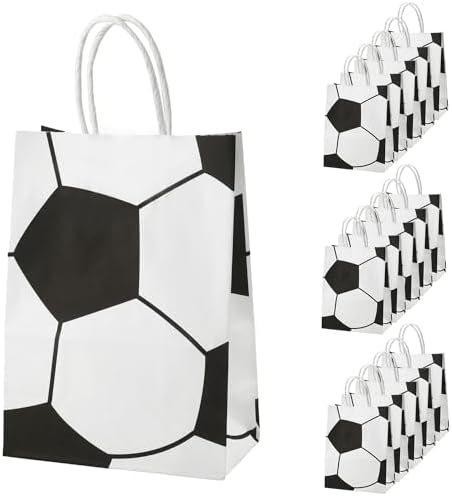 Bolsas de Papel de Fiesta de Fútbol PEUTIER, 16 Piezas con Asas, Regalos Temáticos para Niños y Adultos, Sorpresas y Dulces (Estilo 2) - imagen 1