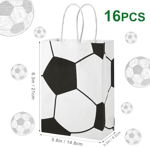 Bolsas de Papel de Fiesta de Fútbol PEUTIER, 16 Piezas con Asas, Regalos Temáticos para Niños y Adultos, Sorpresas y Dulces (Estilo 2) - imagen 2