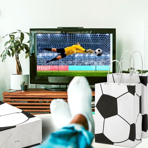 Bolsas de Papel de Fiesta de Fútbol PEUTIER, 16 Piezas con Asas, Regalos Temáticos para Niños y Adultos, Sorpresas y Dulces (Estilo 2) - imagen 5