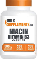 Cápsulas de Niacina BulkSupplements.com - Suplemento de Niacina, Vitamina B3 - Sin Gluten, 1 Cápsula por Porción, 365 Cápsulas (Paquete de 1) - imagen 1