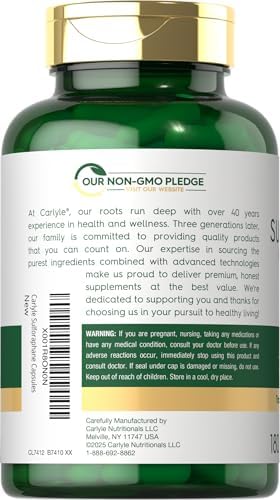 Suplemento de Sulforafano Carlyle | 400 mcg | Extracto de Semilla de Brócoli | 180 Cápsulas | Suplemento Herbal Tradicional | Fórmula Sin OGM y Libre - imagen 3