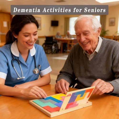Actividades para la Demencia TieGokii para Adultos Mayores, Rompecabezas de Madera, Productos Cognitivos Geométricos y Juegos de Entrenamiento para - imagen 2