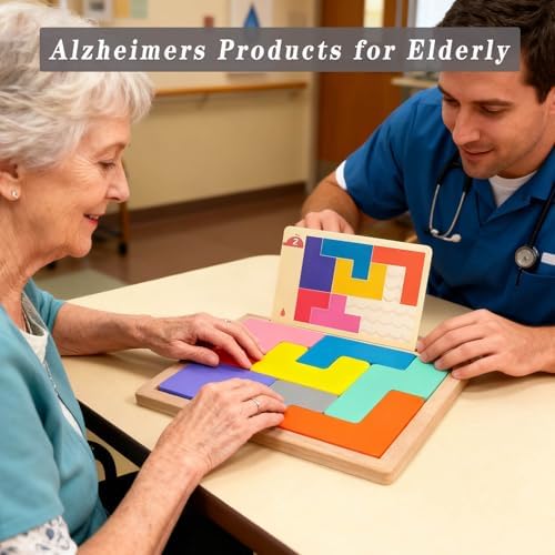 Actividades para la Demencia TieGokii para Adultos Mayores, Rompecabezas de Madera, Productos Cognitivos Geométricos y Juegos de Entrenamiento para - imagen 3