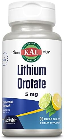 KAL ActivMelt Orotato de Litio 5mg, Tabletas Micro Instantáneas con Sabor Natural de Limón y Lima, 90 Porciones, Soporte para el Ánimo - imagen 1