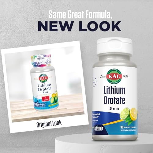 KAL ActivMelt Orotato de Litio 5mg, Tabletas Micro Instantáneas con Sabor Natural de Limón y Lima, 90 Porciones, Soporte para el Ánimo - imagen 2