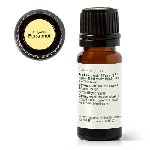 Aceite Esencial de Bergamota Orgánico Plant Therapy 10 mL (1/3 oz) 100% Puro, Sin Diluir, Grado Terapéutico - imagen 8