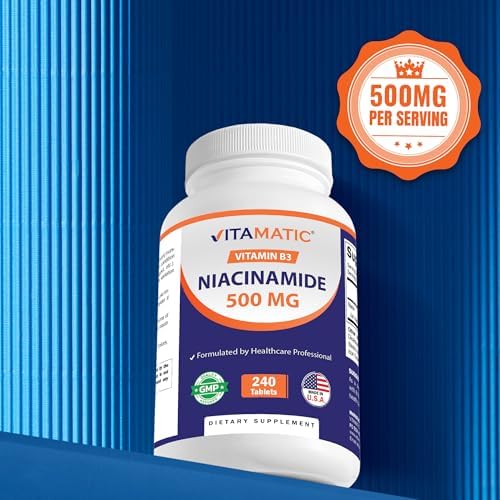 Vitamatic Niacinamida 500 mg 240 Tabletas - Vitamina B3 Sin Enrojecimiento - Apoya la Producción de Energía - Paquete de 2 - imagen 5