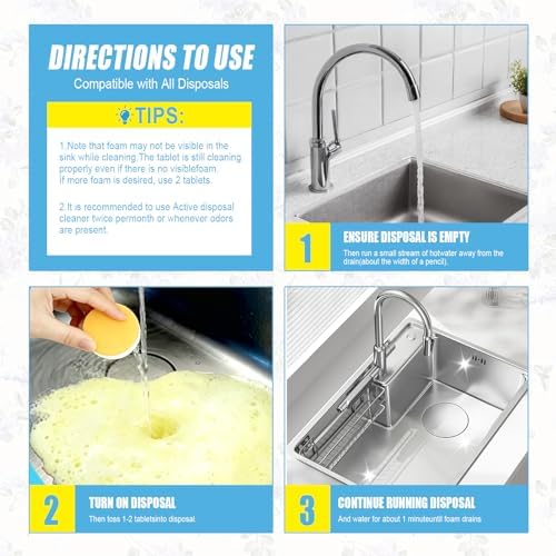 Tabletas Limpiadoras para Desagües PAPAROTTY, Limpieza Profunda y Desodorante para Fregaderos, Elimina Olores, Grasas y Residuos de Comida, - imagen 4