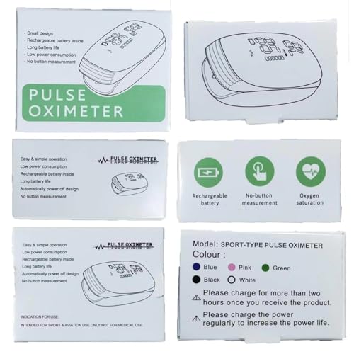 Oxímetro de Pulso, Medidor de Oxígeno en Sangre, Oxímetro Recargable de Dedo, Lectura Rápida y Precisa de SpO2 para Deportes al Aire Libre (Rosa) - imagen 6