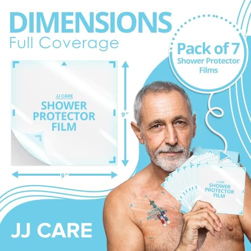 Protector de Ducha JJ CARE [Paquete de 7], Escudos Impermeables para Catéter de Diálisis 9x9, Barrera de Agua para PICC, Vendaje Colostomía, - imagen 3