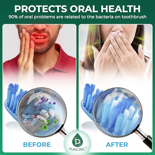 Estuche Sanitizador de Cepillos de Dientes Portátil Pursonic con Luz UV – Limpiador Recargable, Montaje Magnético, Compacto y Duradero (Batería de 30 - imagen 3