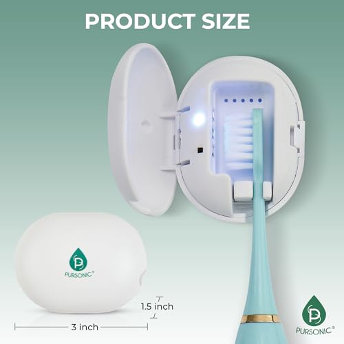 Estuche Sanitizador de Cepillos de Dientes Portátil Pursonic con Luz UV – Limpiador Recargable, Montaje Magnético, Compacto y Duradero (Batería de 30 - imagen 4