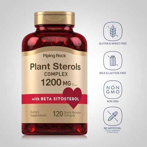 Suplemento de Esteroides Vegetales Piping Rock | 1200 mg | 120 Cápsulas Blandas | con Beta Sitosterol | Complejo de Fitosteroles | Sin OGM, Sin Gluten - imagen 3