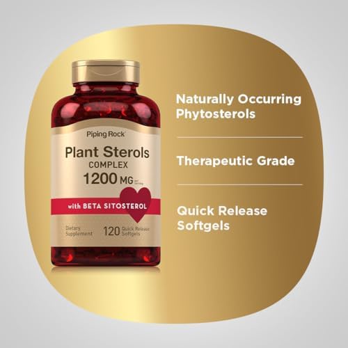 Suplemento de Esteroides Vegetales Piping Rock | 1200 mg | 120 Cápsulas Blandas | con Beta Sitosterol | Complejo de Fitosteroles | Sin OGM, Sin Gluten - imagen 4
