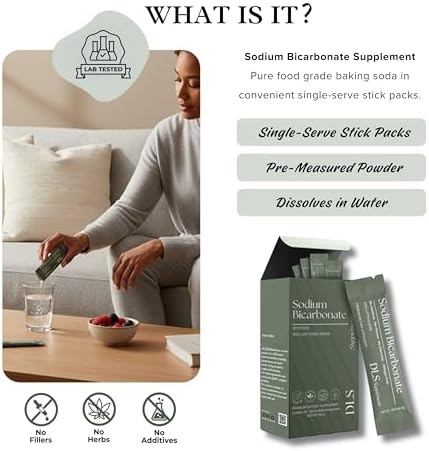 Suplemento de Bicarbonato de Sodio DLS – Polvo Orgánico Puro en Sobres de 3g, 30 Porciones Individuales – Vegano, Sin Gluten, No Transgénico, - imagen 2