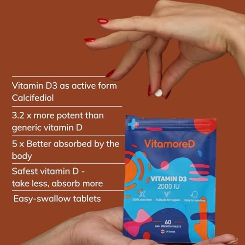VitamoreD Calcifediol 10 mcg | Tabletas Fáciles de Tragar | Dos al Día | Suministro para 30 Días | 60 Tabletas - imagen 2
