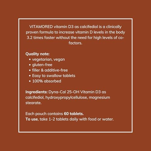 VitamoreD Calcifediol 10 mcg | Tabletas Fáciles de Tragar | Dos al Día | Suministro para 30 Días | 60 Tabletas - imagen 5