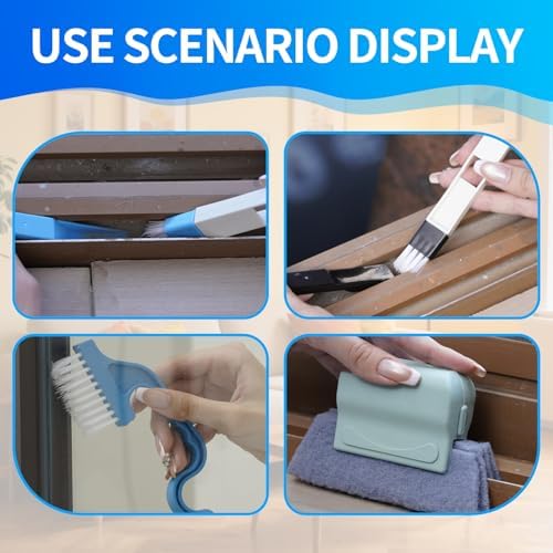 Juego de Herramientas para Limpiar Rieles de Ventana, 13 Piezas con Cepillo para Ranuras, Ideal para Puertas, Azulejos, Persianas y Ventilaciones de - imagen 4