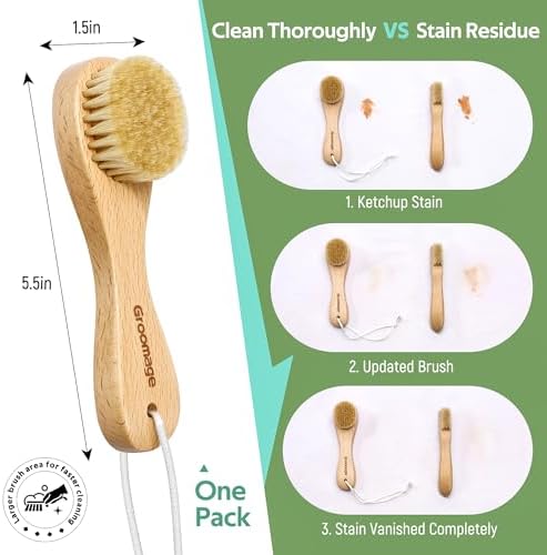 Cepillo para Manchas de Ropa, Cepillo de Limpieza de Cerda Natural, Esenciales para Dormitorio Universitario, Ideal para Ropa Sin Dañar - imagen 2