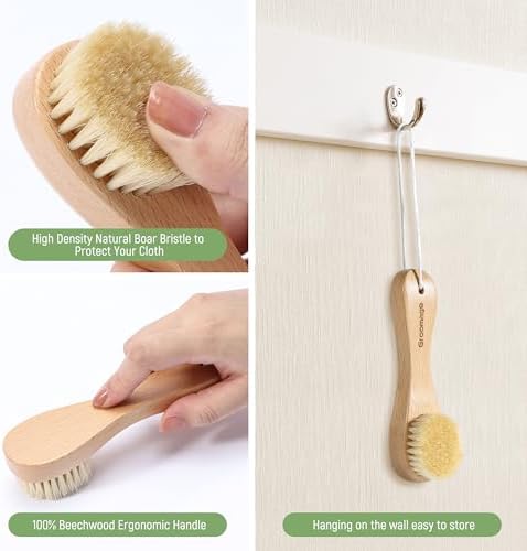 Cepillo para Manchas de Ropa, Cepillo de Limpieza de Cerda Natural, Esenciales para Dormitorio Universitario, Ideal para Ropa Sin Dañar - imagen 4