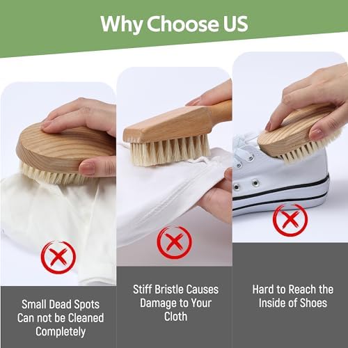 Cepillo para Manchas de Ropa, Cepillo de Limpieza de Cerda Natural, Esenciales para Dormitorio Universitario, Ideal para Ropa Sin Dañar - imagen 5