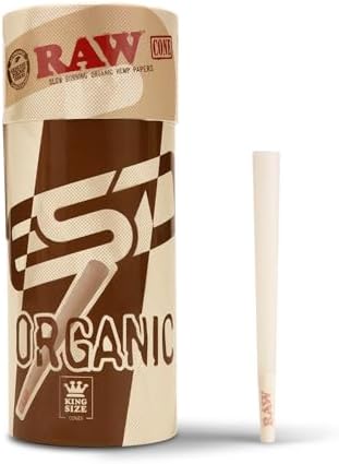 Conos RAW Orgánicos King Size | Paquete de 50 | Papel para Fumar Preenrollado con Puntas y Tubos de Empaque Incluidos - imagen 1