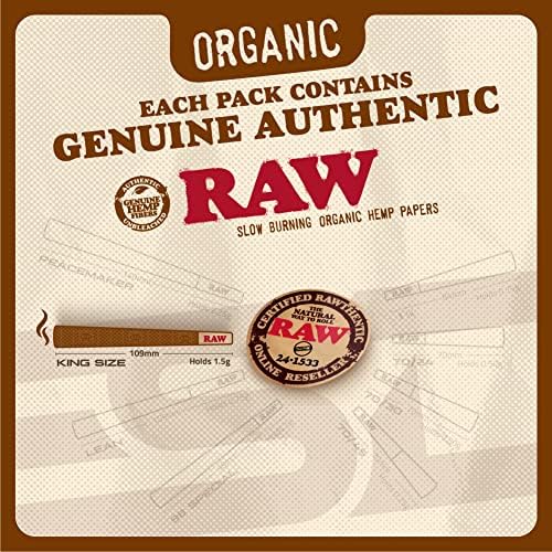 Conos RAW Orgánicos King Size | Paquete de 50 | Papel para Fumar Preenrollado con Puntas y Tubos de Empaque Incluidos - imagen 5