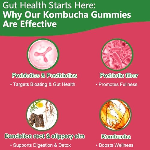 Gomitas Itiban Probioticas de Kombucha - Suplemento de Prebióticos, Probióticos, Postbióticos y Fibra para la Salud Digestiva, 60 piezas - imagen 5
