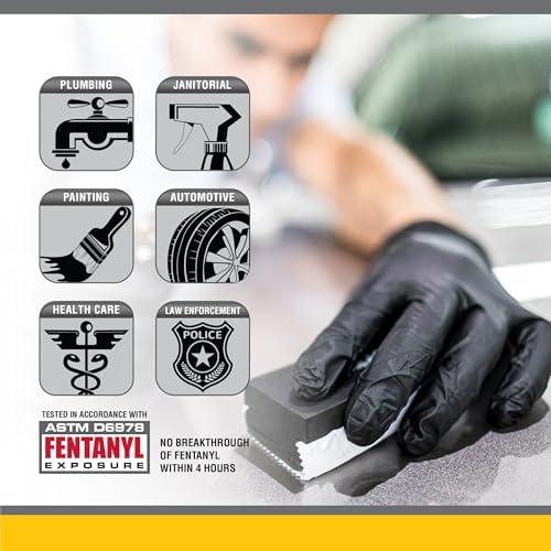 Guantes Desechables de Nitrilo Sin Polvo Raven 7 Mil - XL, Resistentes a Químicos y Punciones, Textura Antideslizante, Uso Único para Automotriz, - imagen 4