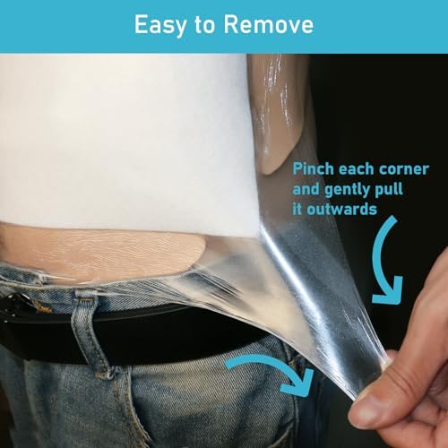 KONWEDA 25 Pzs Funda Impermeable para Bolsa de Ostomía 10x10, Protector de Baño para Estoma con Adhesivo y Vendaje para Suministros de Ostomía - imagen 3