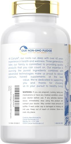 Cápsulas de Colágeno Múltiple Carlyle 2000mg | 300 Contenido | Tipos I, II, III, V, X | Suplemento de Péptidos de Colágeno, Keto, Paleo, Sin Gluten, - imagen 3