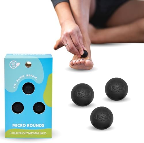 Set de Pelotas de Masaje Profundo RAD Micro Rounds – 3 Piezas (Pequeñas de 0.75 Pulgadas) – Liberación Miofascial para Pies, Fascitis Plantar, - imagen 1