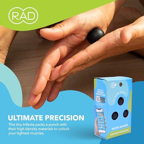 Set de Pelotas de Masaje Profundo RAD Micro Rounds – 3 Piezas (Pequeñas de 0.75 Pulgadas) – Liberación Miofascial para Pies, Fascitis Plantar, - imagen 5