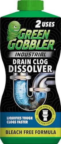 Removedor de Atascos de Grasa y Cabello Green Gobbler | Gel Limpiador de Drenajes | Seguro para Tuberías, Inodoros, Lavabos, Bañeras y Sistemas - imagen 1
