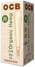 Conos de Papel de Arroz Orgánico OCB de Cáñamo Sin Blanquear 1-1/4 (84mm) - Paquete de 50 Conos - imagen 1