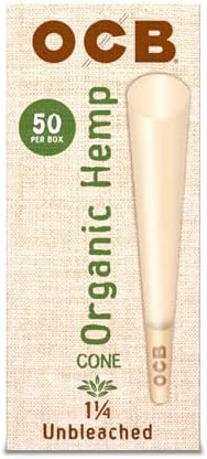 Conos de Papel de Arroz Orgánico OCB de Cáñamo Sin Blanquear 1-1/4 (84mm) - Paquete de 50 Conos - imagen 3
