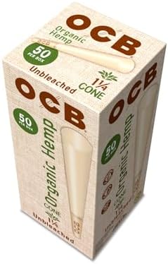 Conos de Papel de Arroz Orgánico OCB de Cáñamo Sin Blanquear 1-1/4 (84mm) - Paquete de 50 Conos - imagen 4