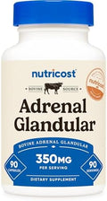 Nutricost Suplemento Glandular Adrenal (350mg) 90 Cápsulas - Corteza Adrenal Bovina, Libre de GMO y Gluten - imagen 1