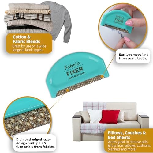 Set de 2 Peines Quitapelusas de Cashmere y Multi-Tela - Removedor de Pilling para Suéteres, Ropa Delicada y Muebles - imagen 6
