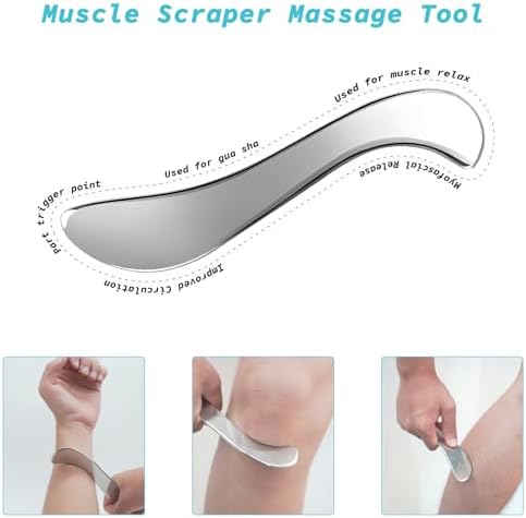 Herramienta de Gua Sha 2 en 1 de Acero Inoxidable, Scraper Muscular para Terapia Física, Masajeador de Drenaje Linfático, Herramienta de Masaje de - imagen 2