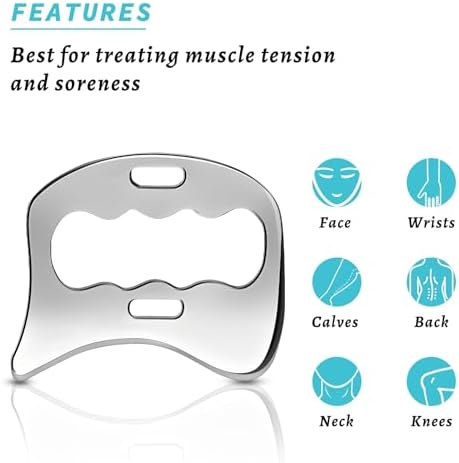 Herramienta de Gua Sha 2 en 1 de Acero Inoxidable, Scraper Muscular para Terapia Física, Masajeador de Drenaje Linfático, Herramienta de Masaje de - imagen 4