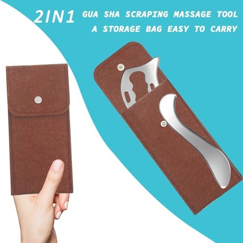 Herramienta de Gua Sha 2 en 1 de Acero Inoxidable, Scraper Muscular para Terapia Física, Masajeador de Drenaje Linfático, Herramienta de Masaje de - imagen 5