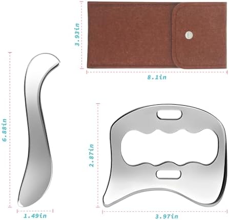 Herramienta de Gua Sha 2 en 1 de Acero Inoxidable, Scraper Muscular para Terapia Física, Masajeador de Drenaje Linfático, Herramienta de Masaje de - imagen 6