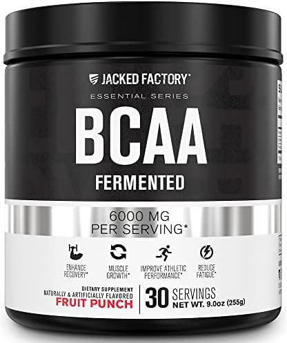 Jacked Factory BCAA en Polvo (Fermentado) - Suplemento de Aminoácidos Esenciales 6g para Recuperación Muscular, Menor Fatiga y Mayor Fuerza - 30 - imagen 1
