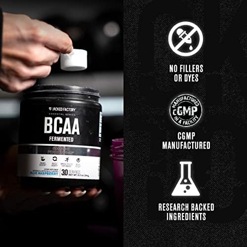 Jacked Factory BCAA en Polvo (Fermentado) - Suplemento de Aminoácidos Esenciales 6g para Recuperación Muscular, Menor Fatiga y Mayor Fuerza - 30 - imagen 4