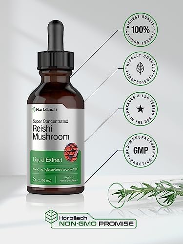 Extracto de Hongo Reishi Horbäach | 2 Fl Oz | Gotas Líquidas | Ganoderma Lucidum | Vegetariano, Sin Alcohol | Suplemento Sin OGM y Sin Gluten - imagen 5