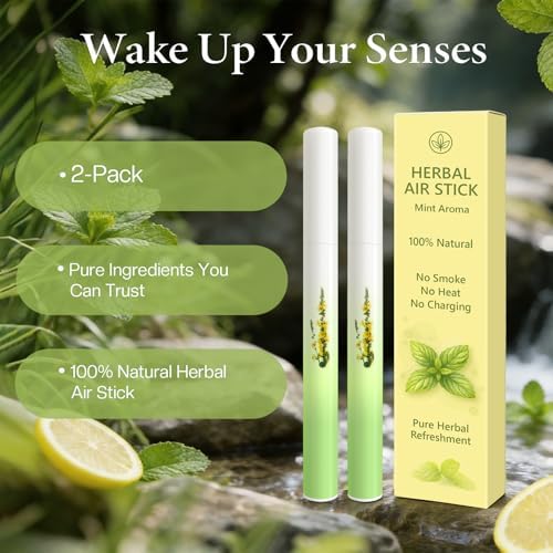 Stick Herbal Sin Humo 2 Piezas - Inhalador No Eléctrico, Saborizante Refrescante con Aceites Esenciales de Mentol, Libre de Nicotina y Tabaco - imagen 2